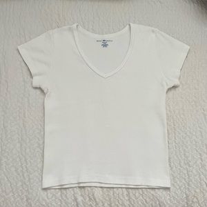 Brandy Melville White Ashlyn V-Neck Top